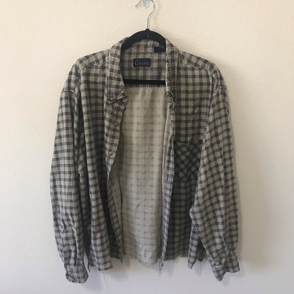 Vintage Tops - vtg cropped flannel
